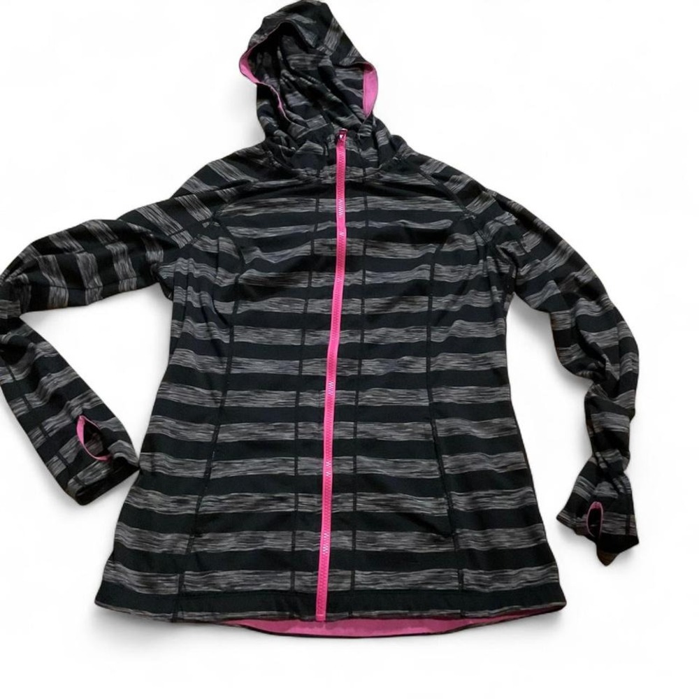 Lukka‎ hoodie black pink stripe activewear